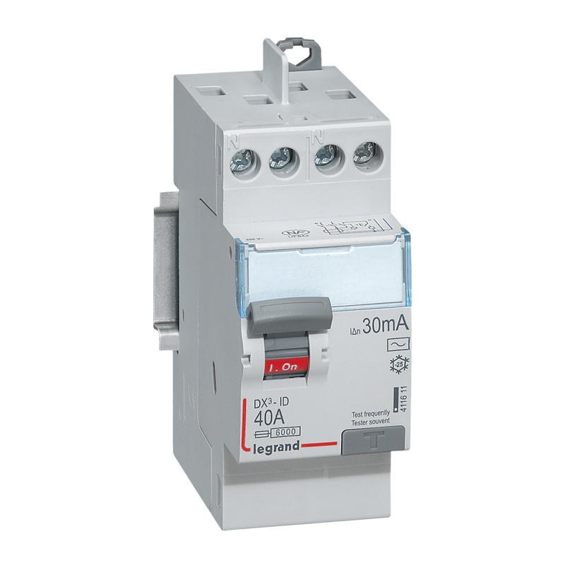 ▷ Interrupteur différentiel Legrand DX³-ID arrivée haute et départ haut à vis - 2P 230V~ 40A typeAC 30mA - 2 modules au meilleu ▷ Interrupteur différentiel Legrand DX³-ID arrivée haute et départ haut à vis - 2P 230V~ 40A typeAC 30mA - 2 modules au meilleu