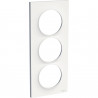 ▷  Odace Styl, plaque Blanc 3 postes verticaux entraxe 57mm au meilleur prix -  Interrupteurs et prises Schneider