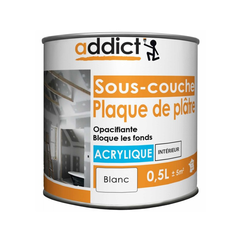 ▷ ADDICT Sous-couche acrylique 0,5L blanc au meilleur prix - Impression et  fixateur