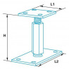 ▷  Support universel/ platine reglable- Bichromaté 90x90- 90x16 H: 110-180 au meilleur prix -  Pates et fixations