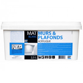 BATIR 1° Murs et plafonds mat 2,5L blanc