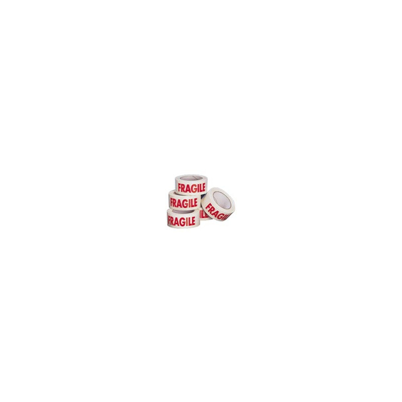 Ruban vc blanc impression rouge fragile 48mmx100m