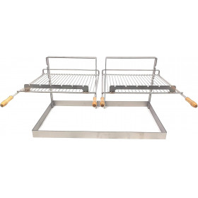 Barbecue encastrable Grille et support Vesta pour cheminée ou barbecue Grand Modèle Double