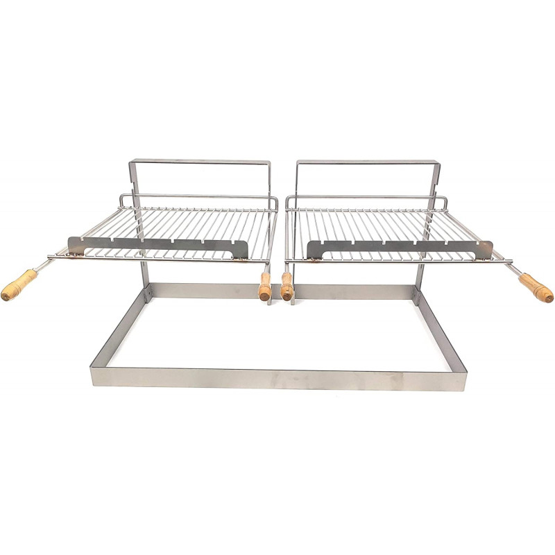 Barbecue encastrable Grille et support Vesta pour cheminée ou barbecue Grand Modèle Double