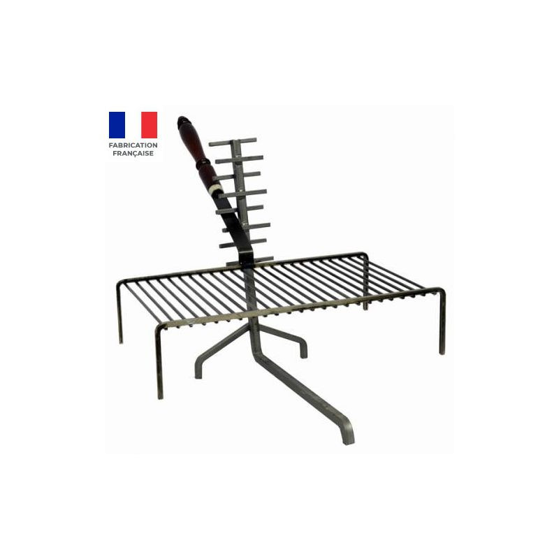 ▷ Grille 10 barres longue queue pour cheminée ou barbecue +