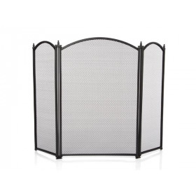 Pare-feu large pour cheminée ou poêle - pare-étincelles serviteur de  cheminée 2 en 1 avec accessoires - 3 volets pliables et porte - acier métal  noir