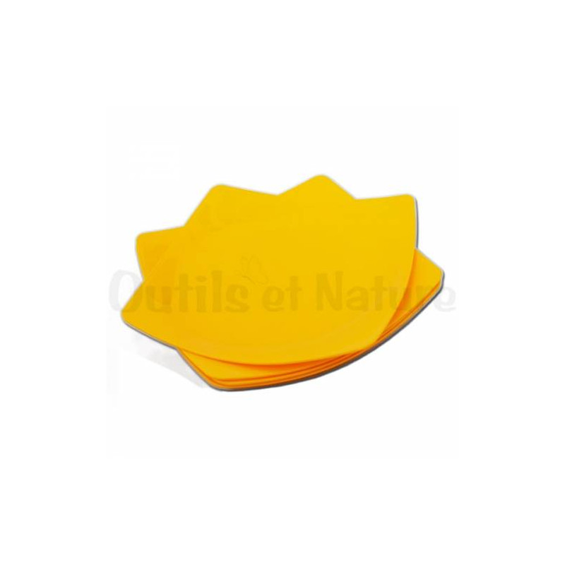 Assiettes en plastique carrée - 24 cm (lot de 4) Jaune