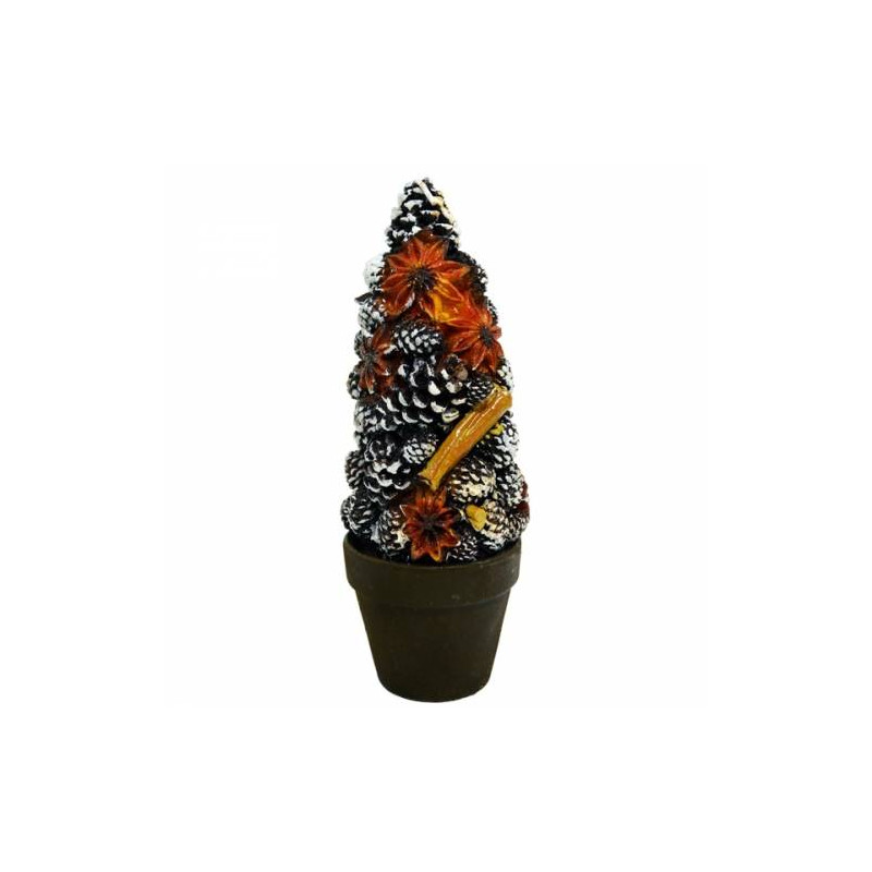 Bougie Sapin pomme de pin givré 23 cm