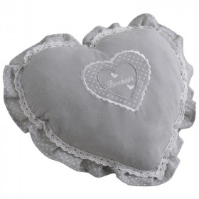 Coussin coeur gris