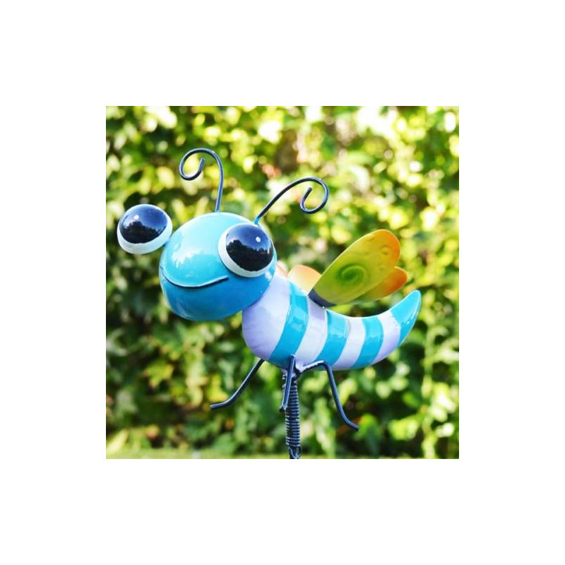 Libellule 3D colorée en métal à planter Libellule 3D colorée en métal à planter