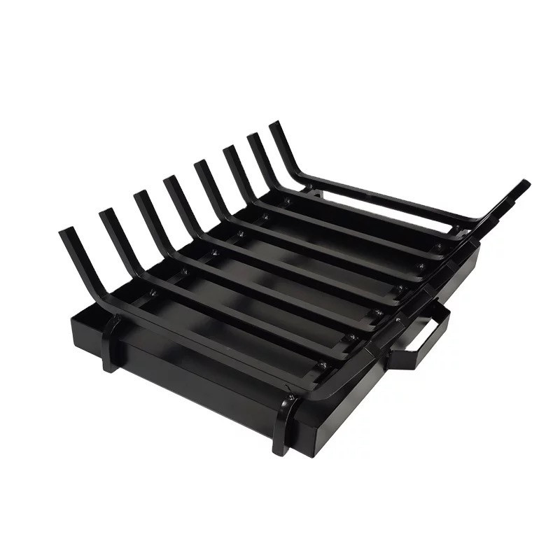 ▷ Grille porte bûches pour cheminée à bois et bac à cendres INCLUS 50 x 38  cm h15cm au meilleur prix - Porte bûches