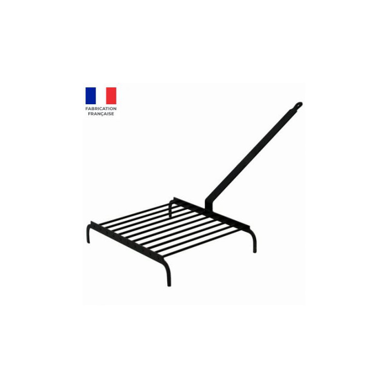 Grille 10 barres longue queue pour cheminée ou barbecue