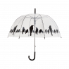 Parapluie transparent oiseaux sur un fil