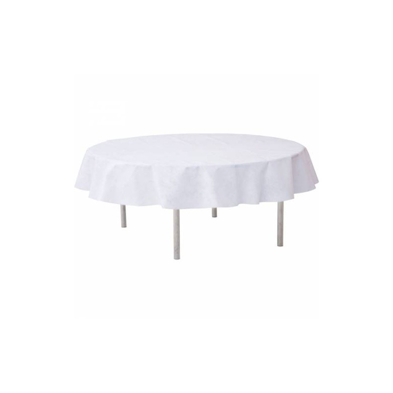 Nappe ronde en tissu non tissé 240 cm Blanc