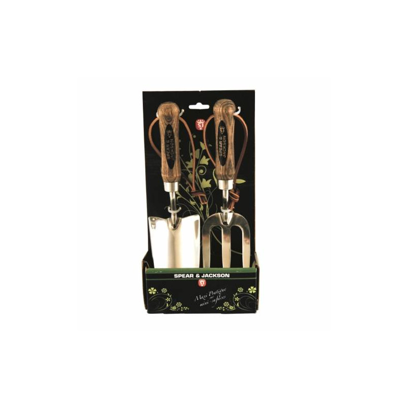 Set de 2 mini outils à fleurs en inox manche en bois  Spear And Jackson