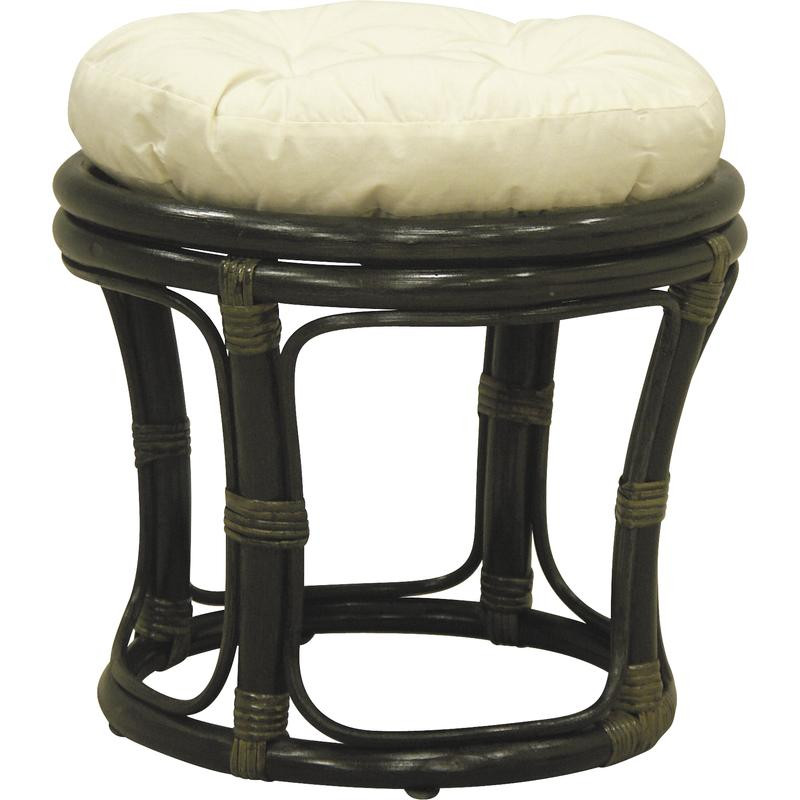 Tabouret en rotin noir