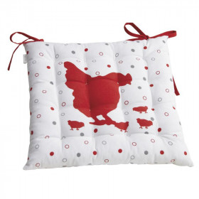 Coussin de chaise Poule rouge