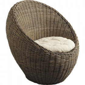 Fauteuil boule en poelet gris