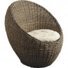 Fauteuil boule en poelet gris