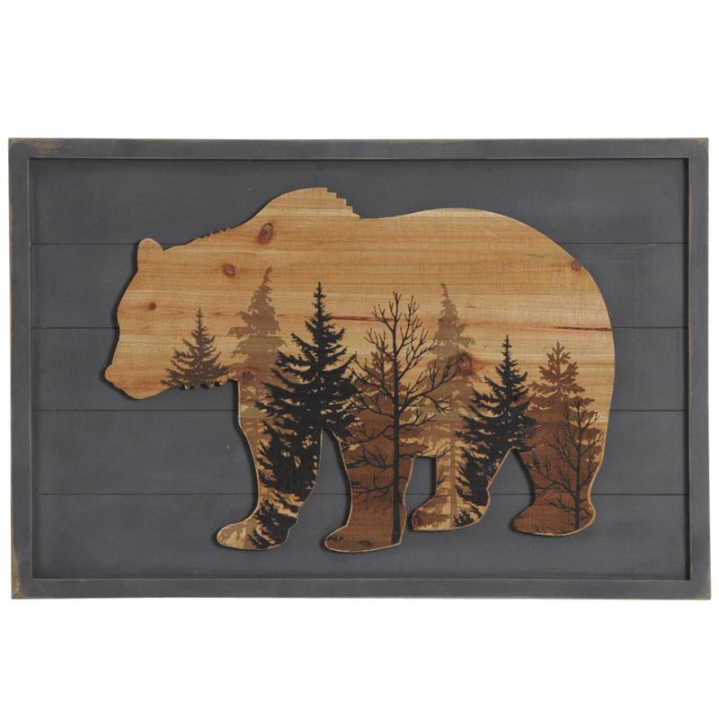 Cadre ours en bois peint