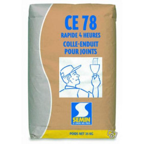 Enduit joint rapide pour traitement des joints plâtre CE 78 4 h - 25 kg (0.66 kg/m²)