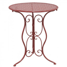 Table pliante en métal rouge