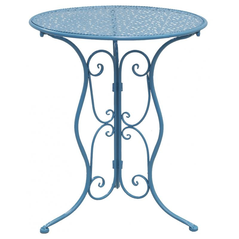 Table pliante en métal bleu