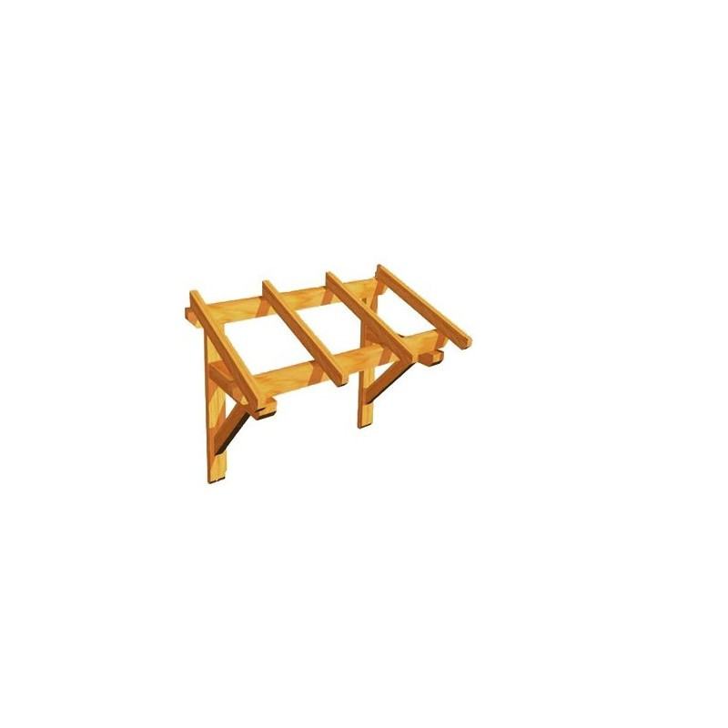 Marquise bois pour porte d'entrée à bras de force Long. 2,5m Prof. 1,2m Ouverture 1,8 Marquise bois pour porte d'entrée à bras de force Long. 2,5m Prof. 1,2m Ouverture 1,8