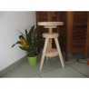 Tabouret à vis en boit brut hauteur réglable de 50 à70cm