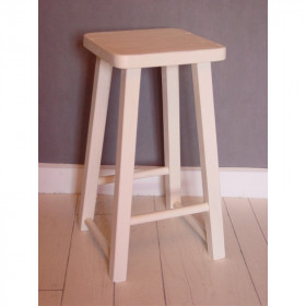 Tabouret classique en bois brut Hauteur 45cm