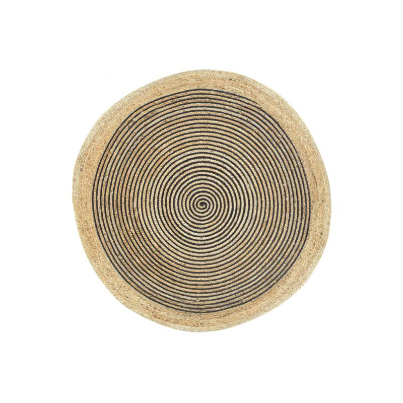 Tapis rond en jute naturel tissé marron diamètre 120 cm