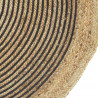 Tapis rond en jute et coton noir ø 120cm