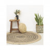 Tapis rond en jute et coton noir ø 120cm