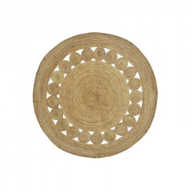 Tapis rond en jute naturelle et ajourée