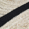 Tapis rond en jute avec bords noirs