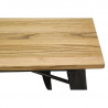 Table industrielle en métal et bois d'orme huilé