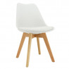 Chaise coussin en polypro blanc et hêtre