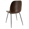 Chaise en simili cuir brun et métal