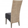 Chaise en rotin, teck et suédine