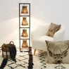 Lampe en métal et bambou naturel