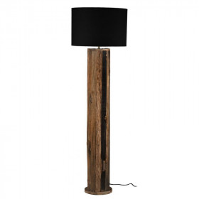 Lampe sur pied en bois recyclé et coton