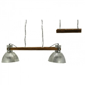 Suspension 2 lampes en bois recyclé et métal