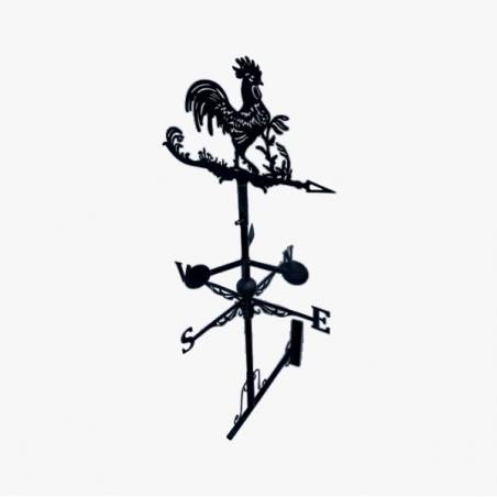 Girouette Décorative En Forme De Poisson – Support Toit/Jardin – Piquet Inclus – Hauteur 50 Cm – Finition Noire