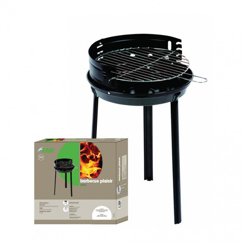 Barbecue rond PLAISIR Acier H 56,5 cm ø 35cm