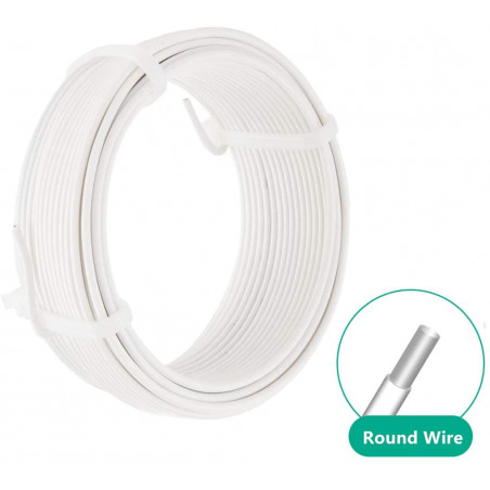 Fil De Tension Plastifié Blanc 2mm X 12.5m X 2PCS + 2 Tendeurs Amagabeli - Fil De Fer Métallique Pour Clôture Et Jardin