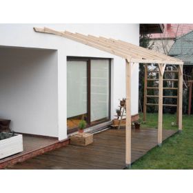 Pergola bois à ventelles - 20m² - TONNELLES - AUVENTS - COUR ET J