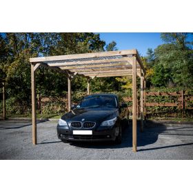 Carport autoclavé économique toitplat 3x5m (1 voiture)