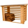 Abri range-bûches fermé et esthétique avec structure madriers grand volume 4 stères de bois