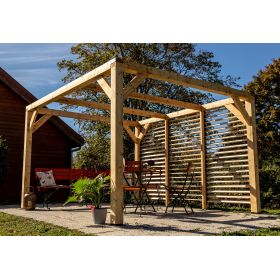 Pergola / Auvent VENETO boisvantelles réglables sur 1 Côté