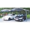 Double Carport aluminium toit 1/2 rond coloris gris anthracite